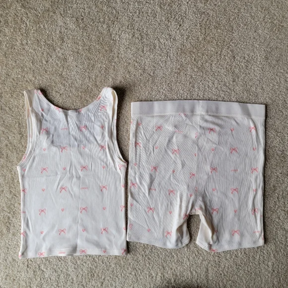 SKIMS Bow Print Cotton Rib Tank & Boxer Set NWOT Large - Picture 5 of 6